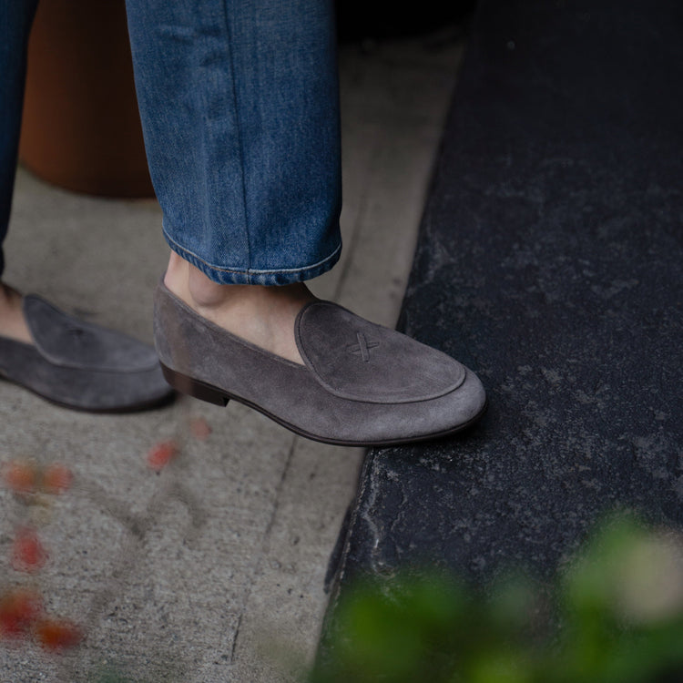 Men’s Grigio Suede Milano Loafers