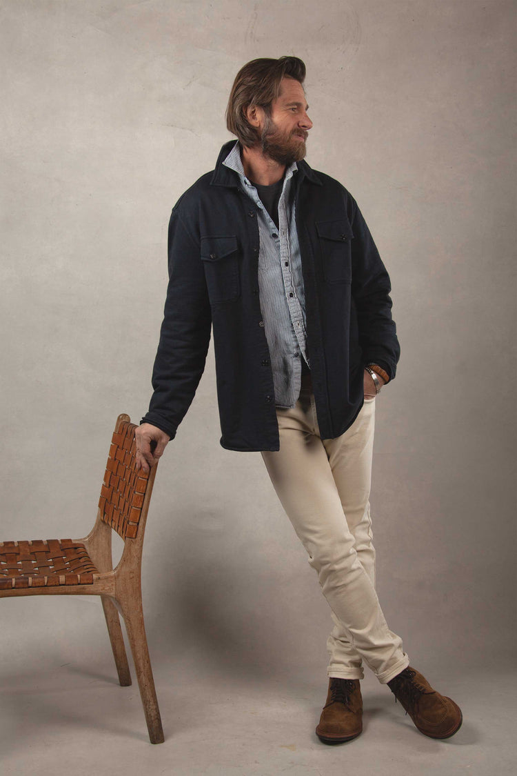 Wade Garment Dyed Five Pocket Pant in Natural