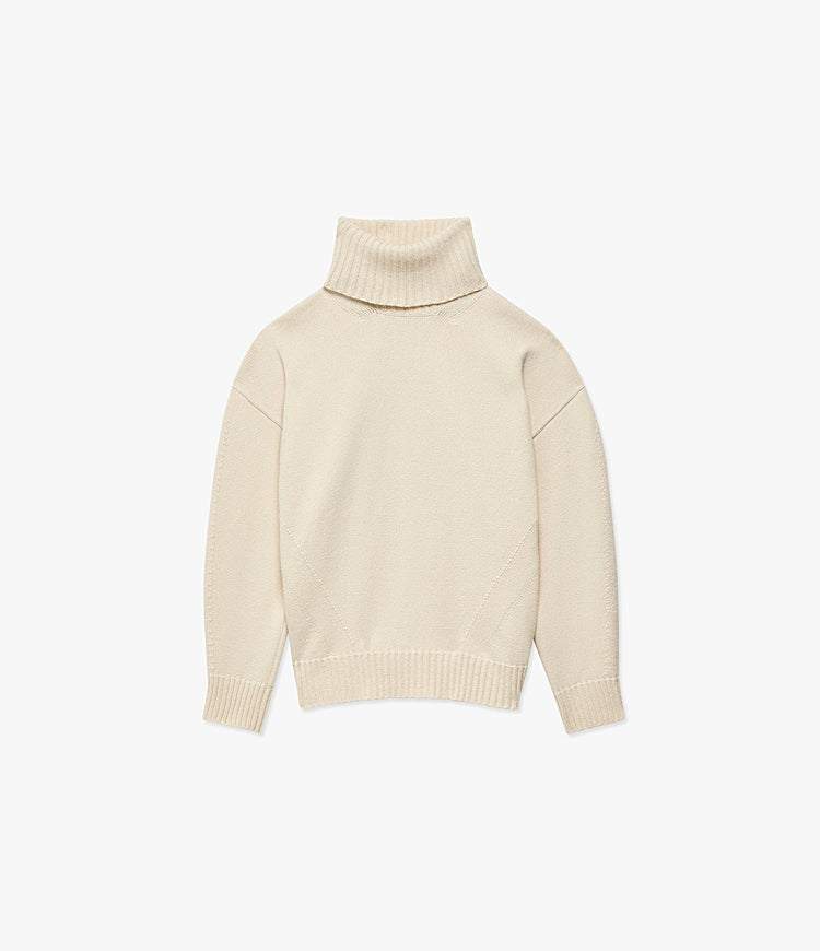 Cashmere Oversized Turtleneck in Ivory