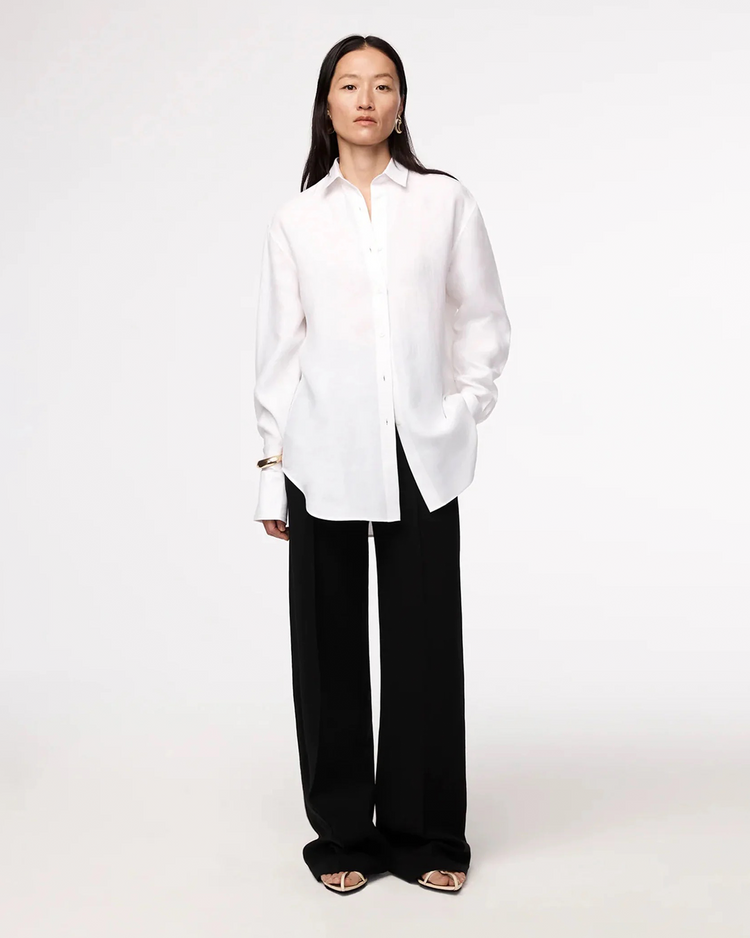 Linen Oversized Men’s Shirt in White