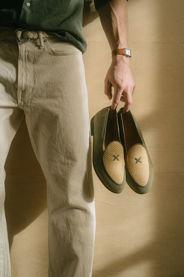Men’s Olive Raffia Milano Loafer