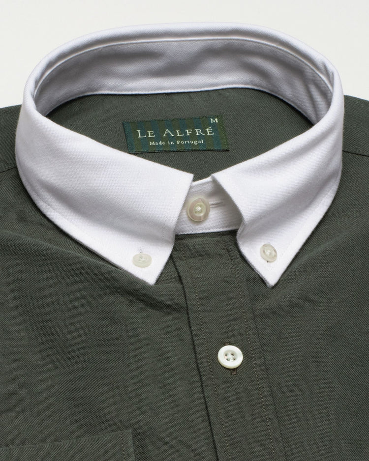 ‘Le Original’ Hunter Green Contrast Oxford Shirt