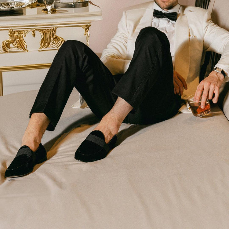 Men’s Black Como Velvet Slipper II