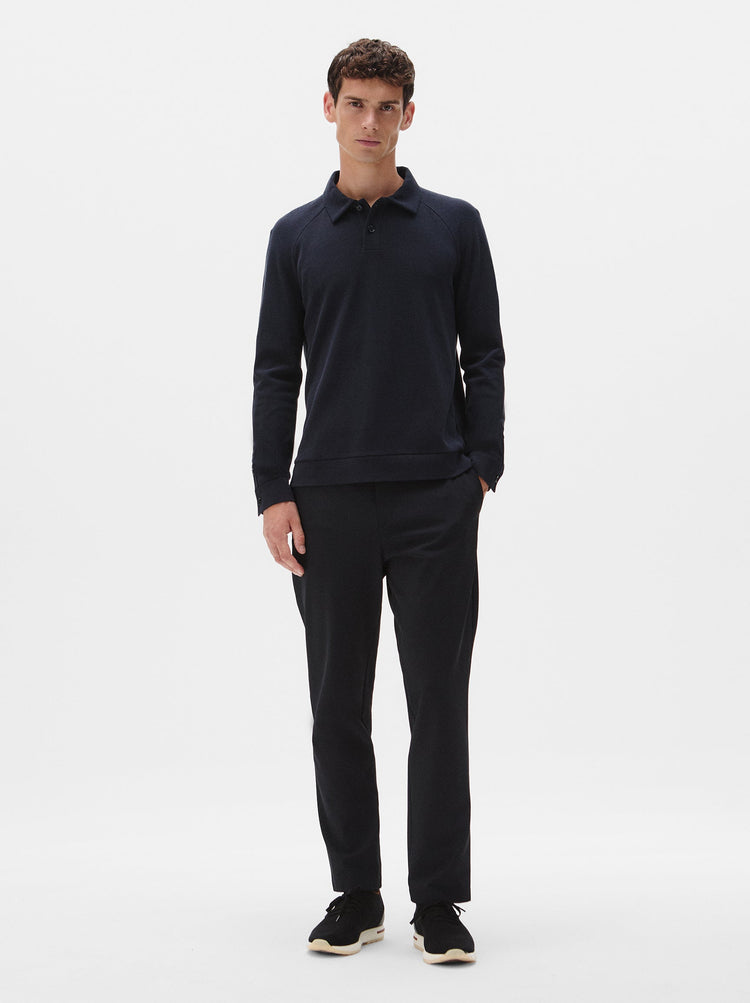 Silk Long Sleeve Pique Polo