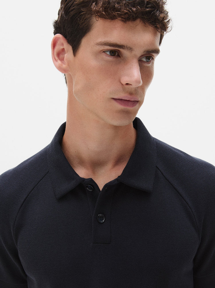 Silk Long Sleeve Pique Polo