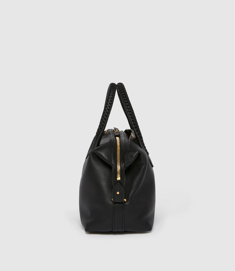 Small Perriand City Bag in Black Calfskin