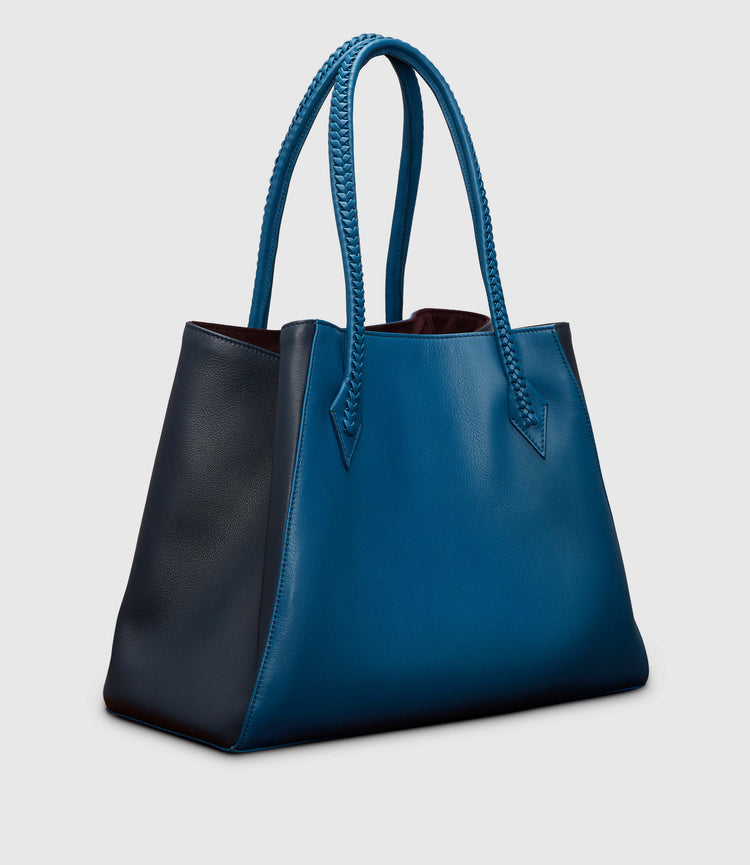 Perriand Collapsible Cabas in Riviera Blue and Slate