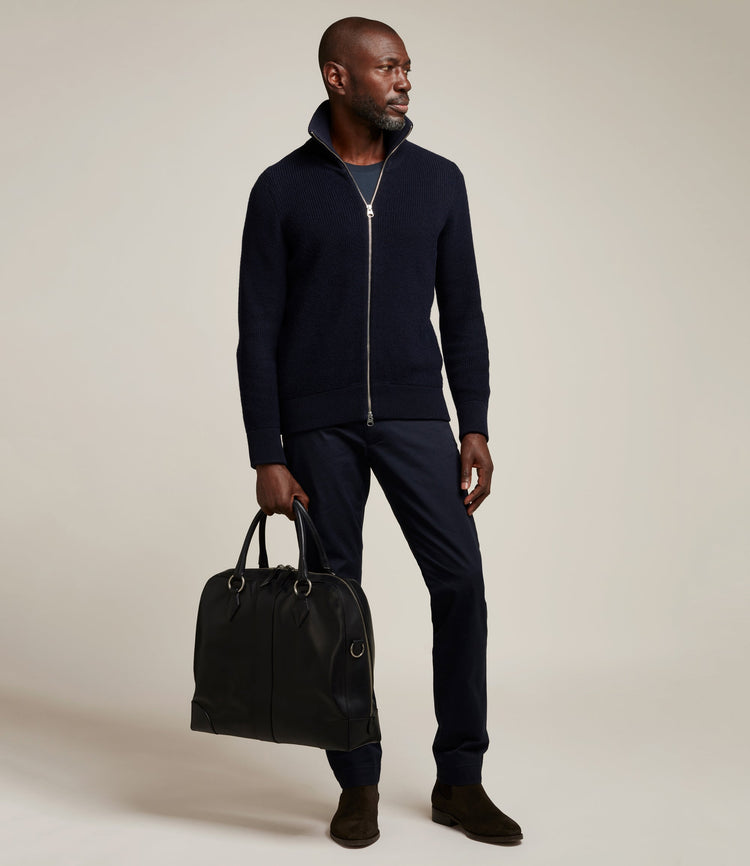 Le Petit Voyage Briefcase in Black Calfskin