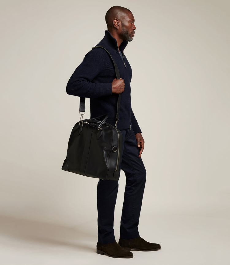 Le Petit Voyage Briefcase in Black Calfskin