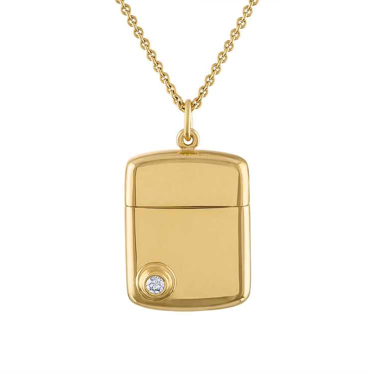 JJ Memento 18k Gold Pendant with Solitaire Diamond