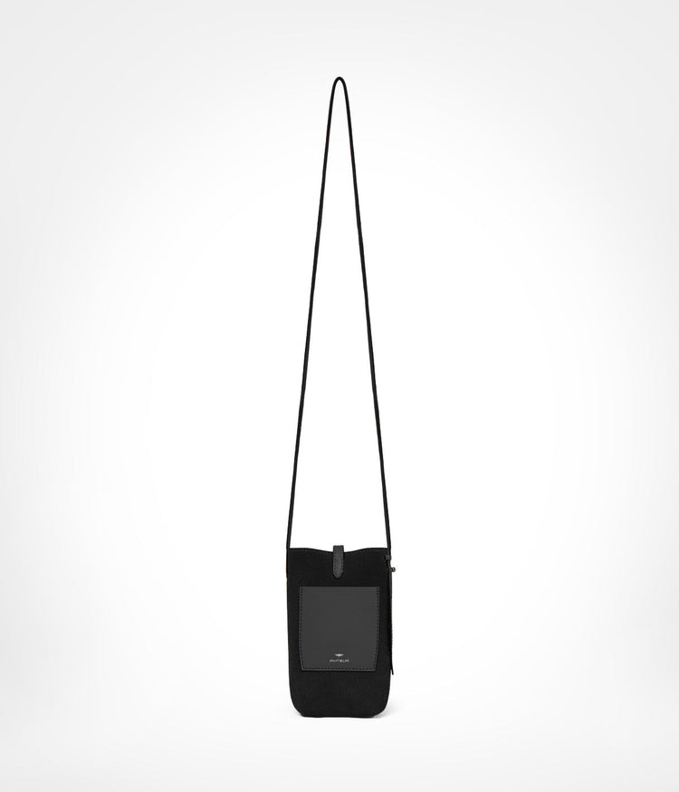 Phone Pouch Suede in Jet Black