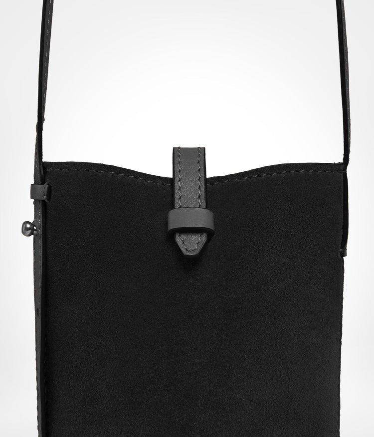 Phone Pouch Suede in Jet Black