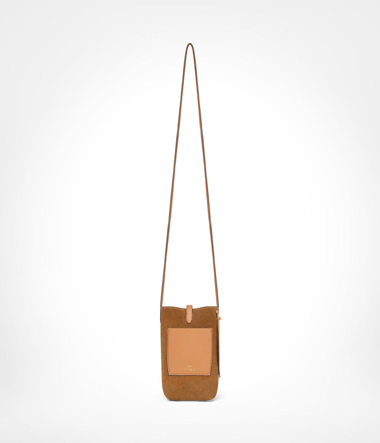 Phone Pouch Suede in Walnut
