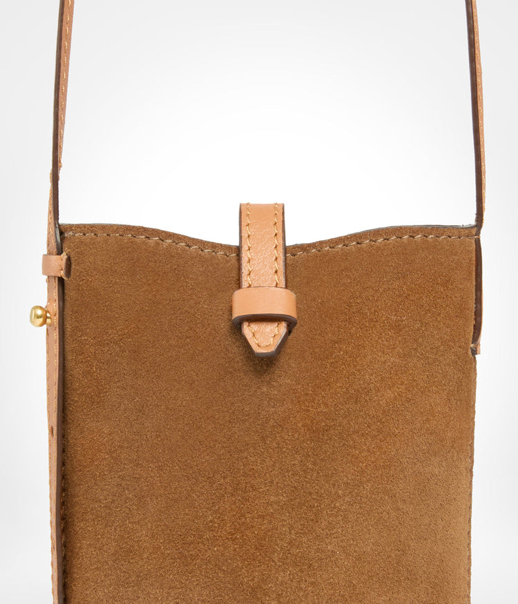 Phone Pouch Suede in Walnut
