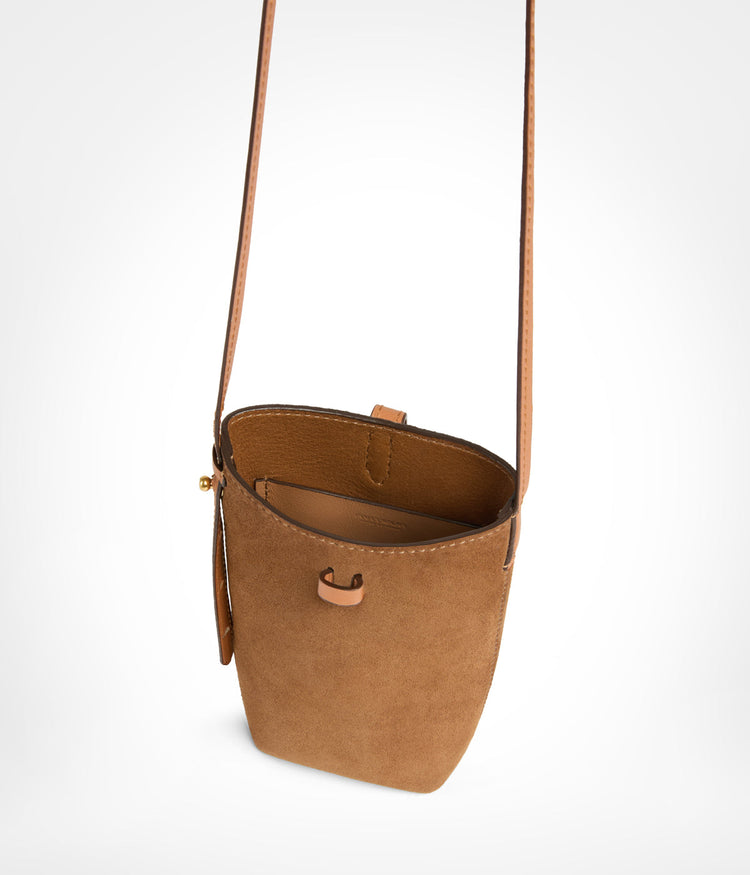 Phone Pouch Suede in Walnut