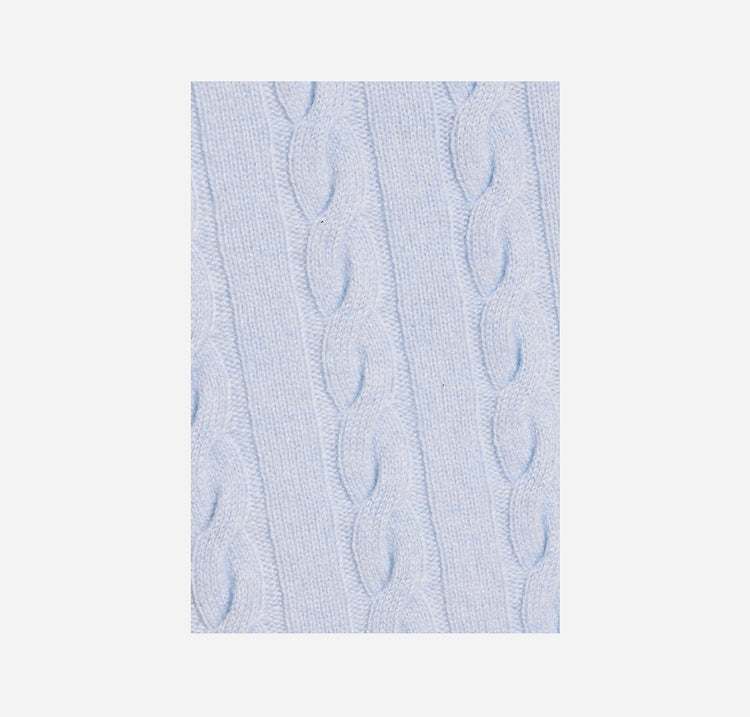 Raymond Cable-Knit Cashmere Sweater in Light Blue