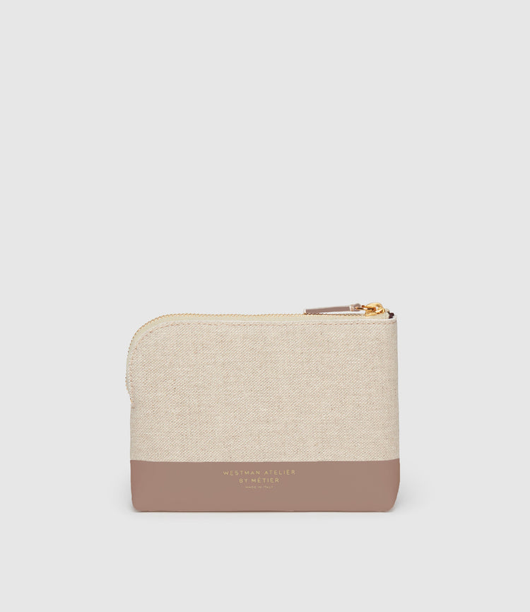 Petite Makeup Pouch in Natural Linen