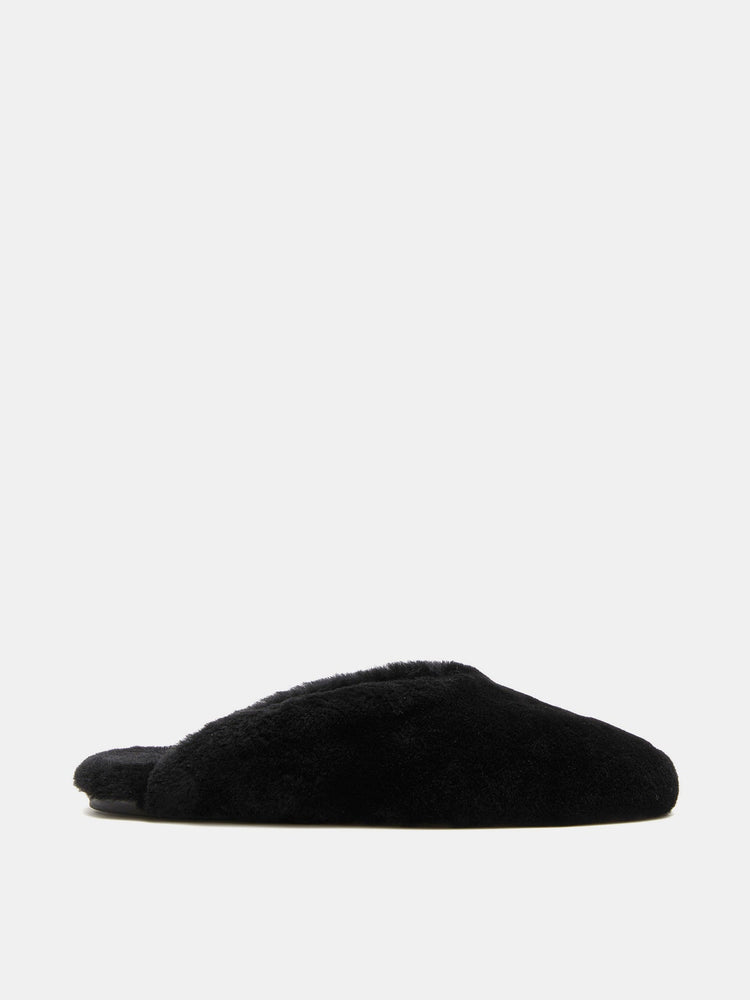 Regency Mule in Black Shearling