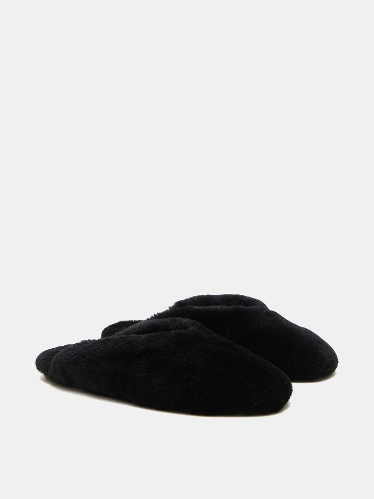 Regency Mule in Black Shearling