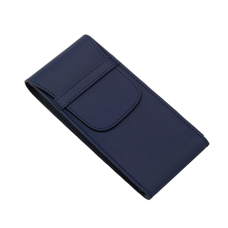 Hyde Park Leather Watch Pouch in Navy