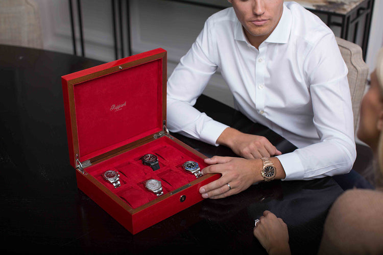Heritage Chroma Eight Watch Box in Red