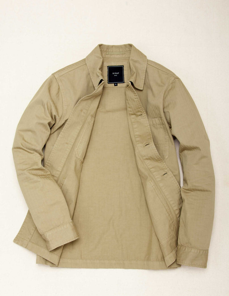 Garment Dyed Chore Jacket in Khaki