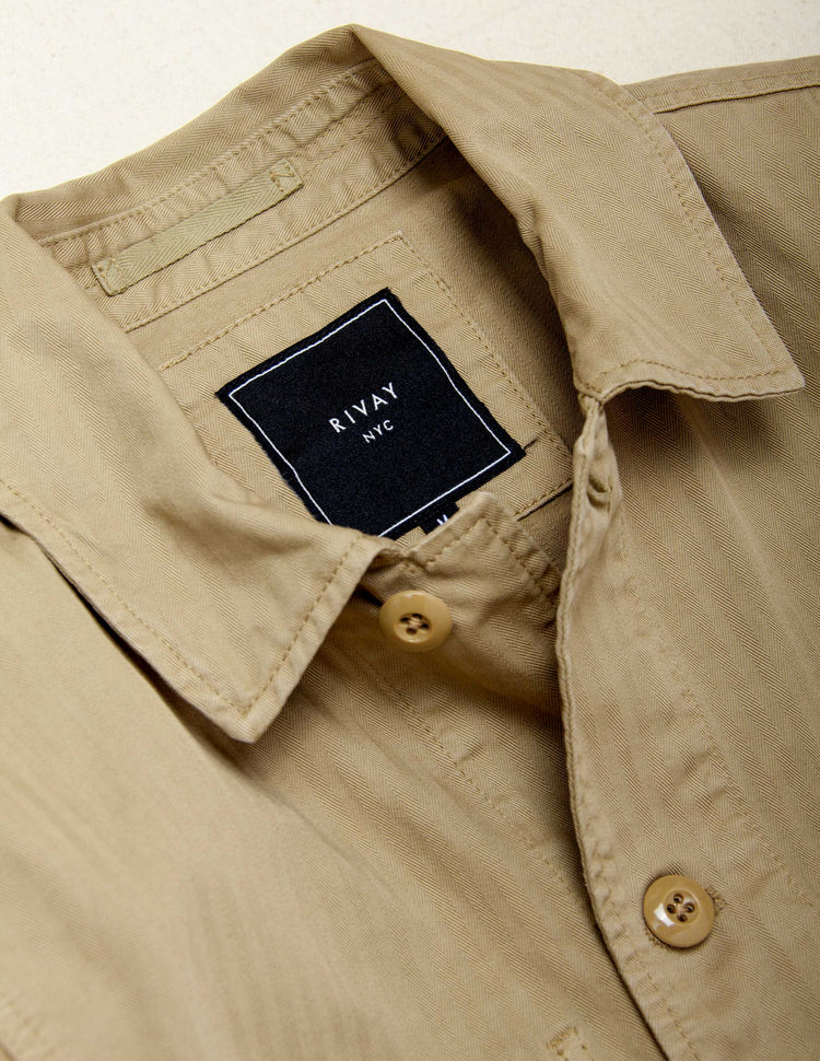 Garment Dyed Chore Jacket in Khaki