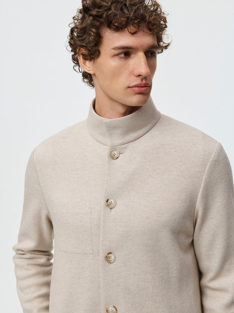 Cashmere Wool Stand Collar Jacket