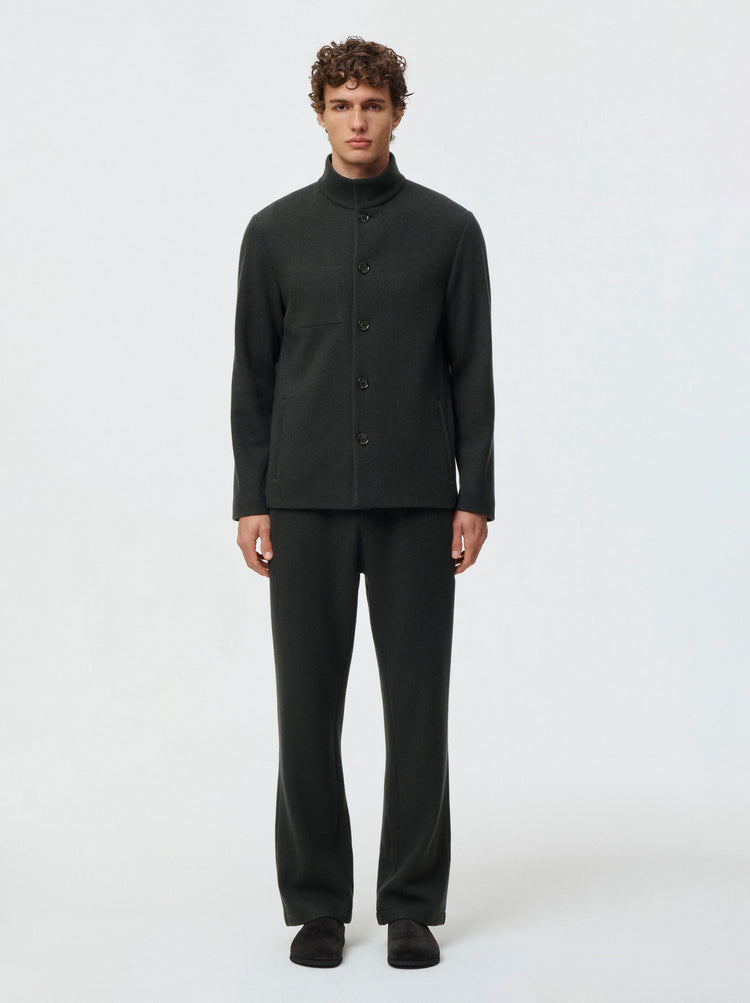 Cashmere Wool Stand Collar Jacket