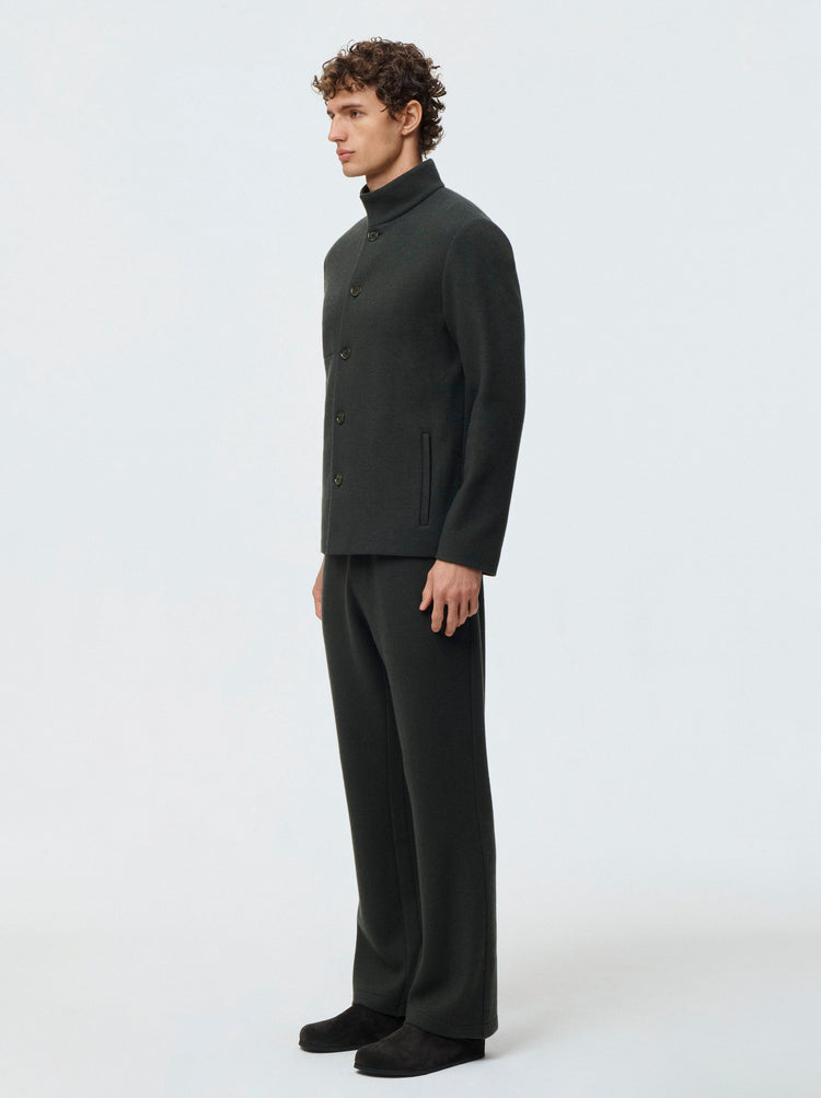 Cashmere Wool Stand Collar Jacket