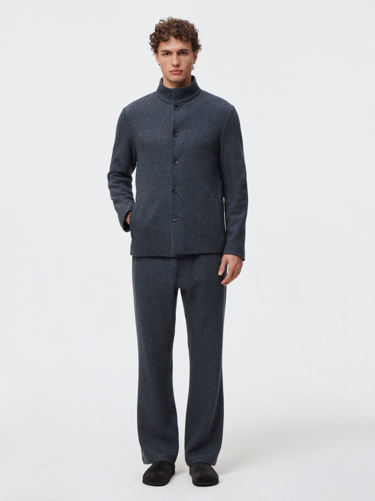 Cashmere Wool Stand Collar Jacket