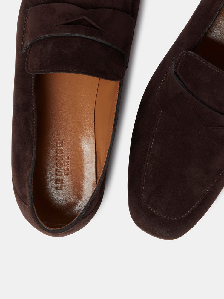 Soft Loafer in Chocolate Placket Suede