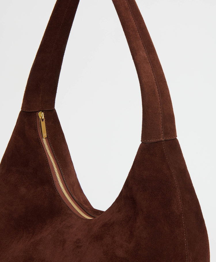Maxi Candy Hobo - Chocolate Suede