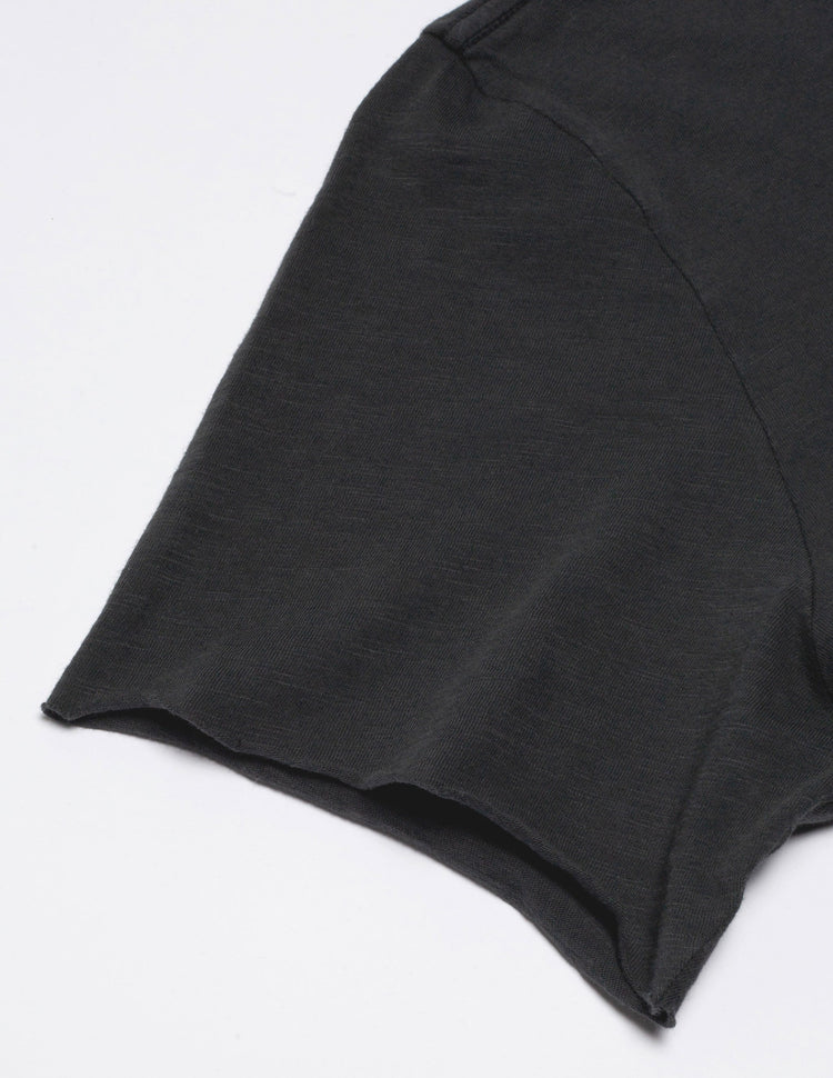 Pocket Cotton Tee in Faded Black
