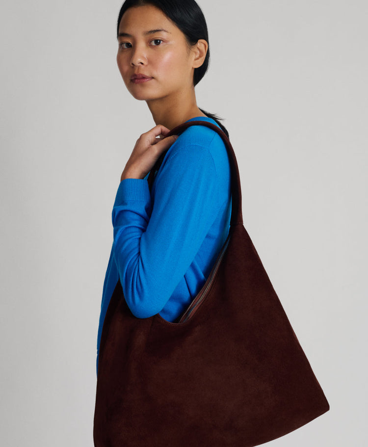 Maxi Candy Hobo - Chocolate Suede