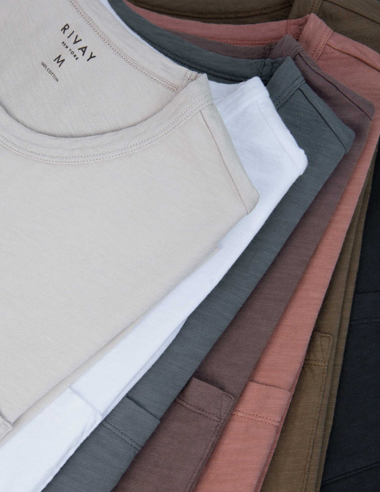 Slub Cotton Pocket Tee in White