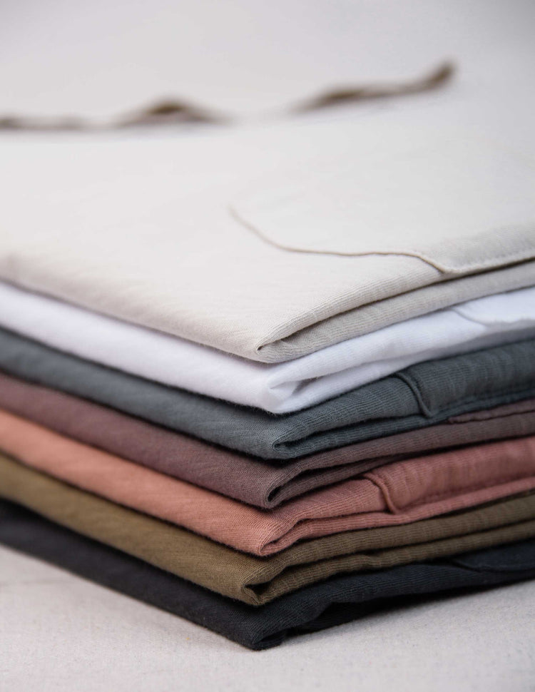 Slub Cotton Pocket Tee in White