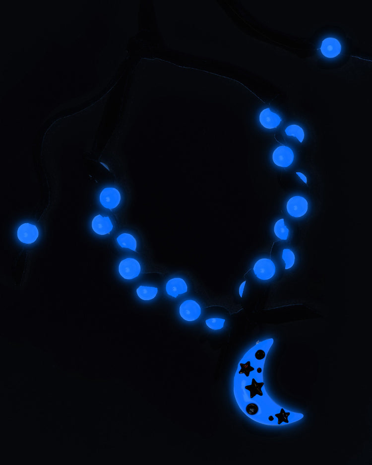 Blue Moon Glow in the Dark Necklace