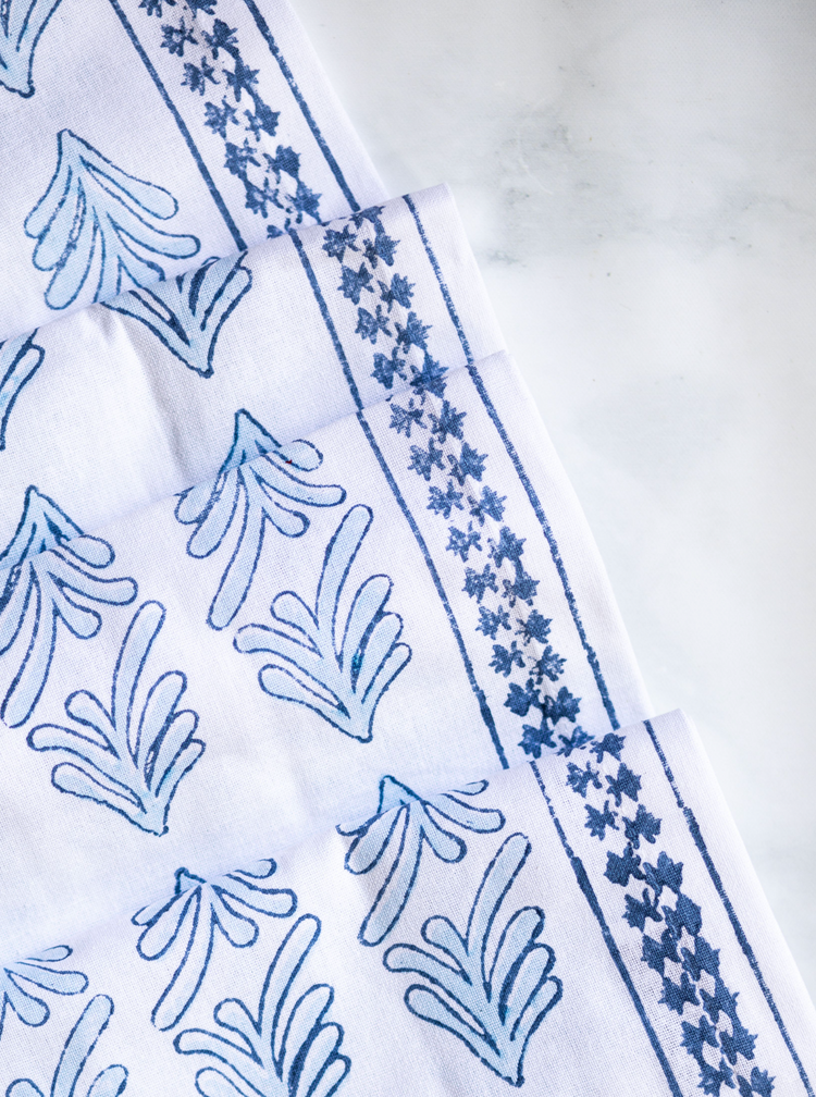 Table Runner in Palmetto, Uniform Blue & Navy