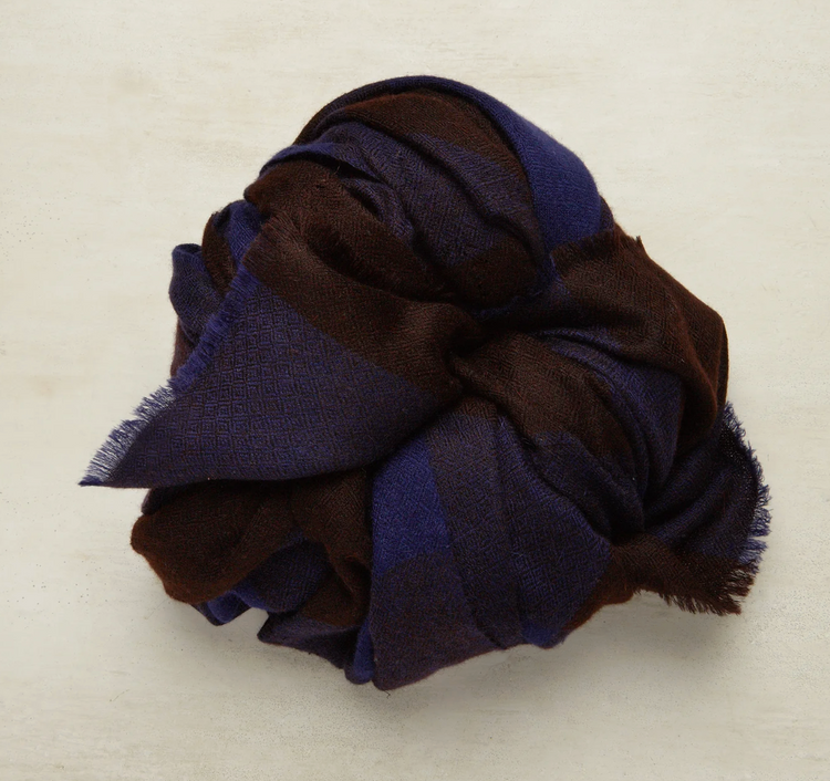 Large Check Cashmere Scarf