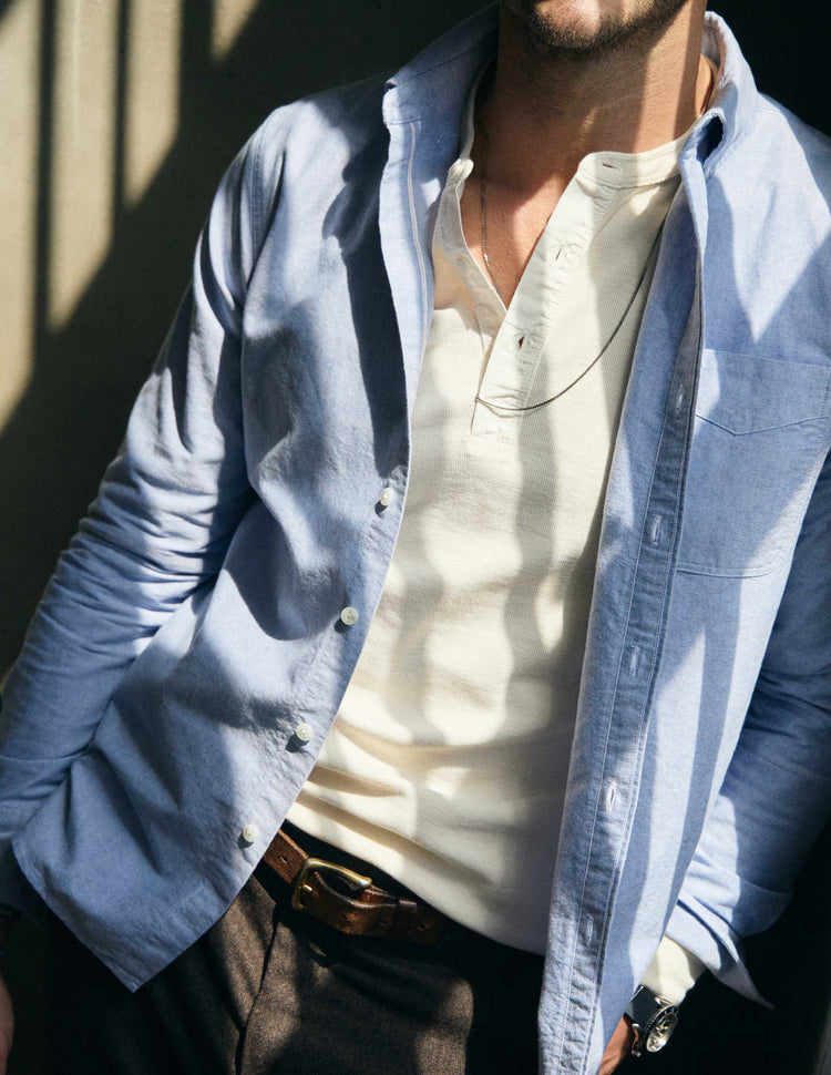 Shaw Selvedge Oxford Button Down in French Blue