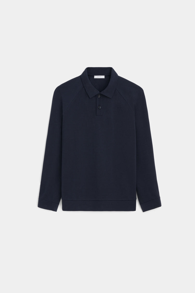 Silk Long Sleeve Pique Polo