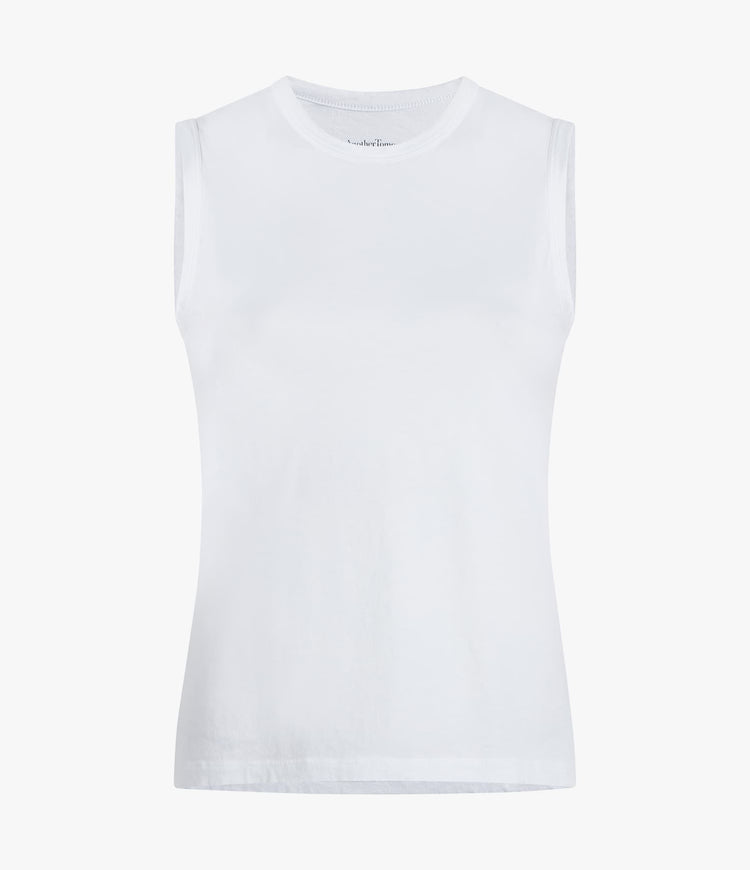Sleeveless Tee in White
