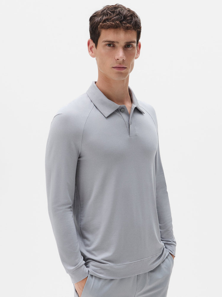 Natural Long Sleeve Tennis Polo
