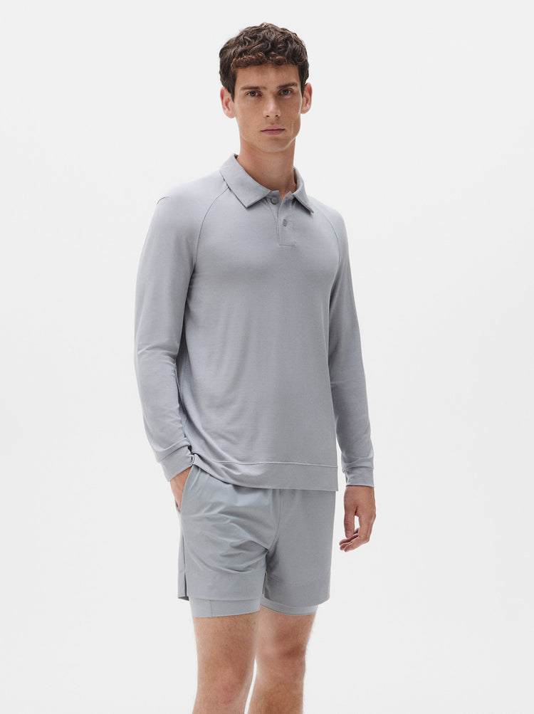 Natural Long Sleeve Tennis Polo