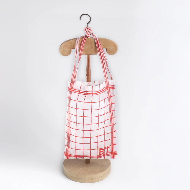 Small Red Tea Towel Bag