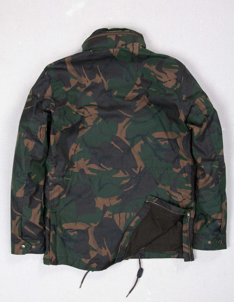 Waxed Cotton Field Jacket in British Woodlands Camo