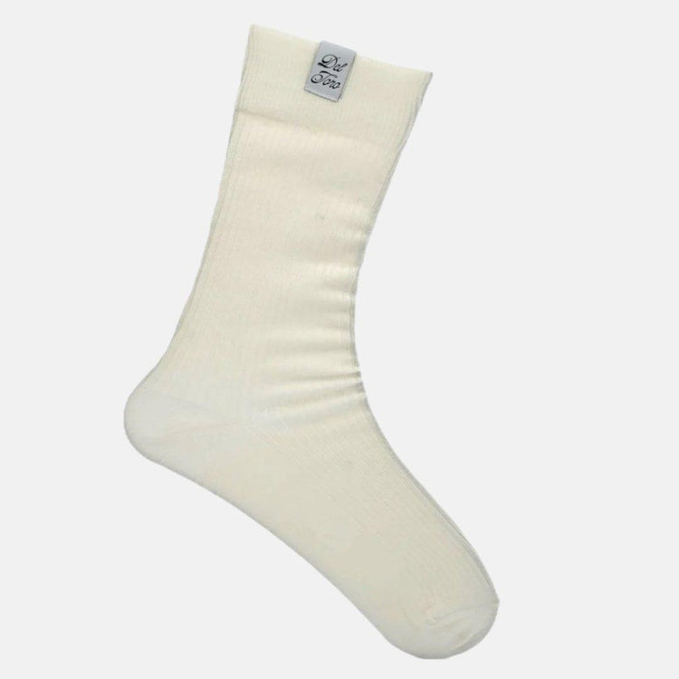 Ribbed Loop Sock - White