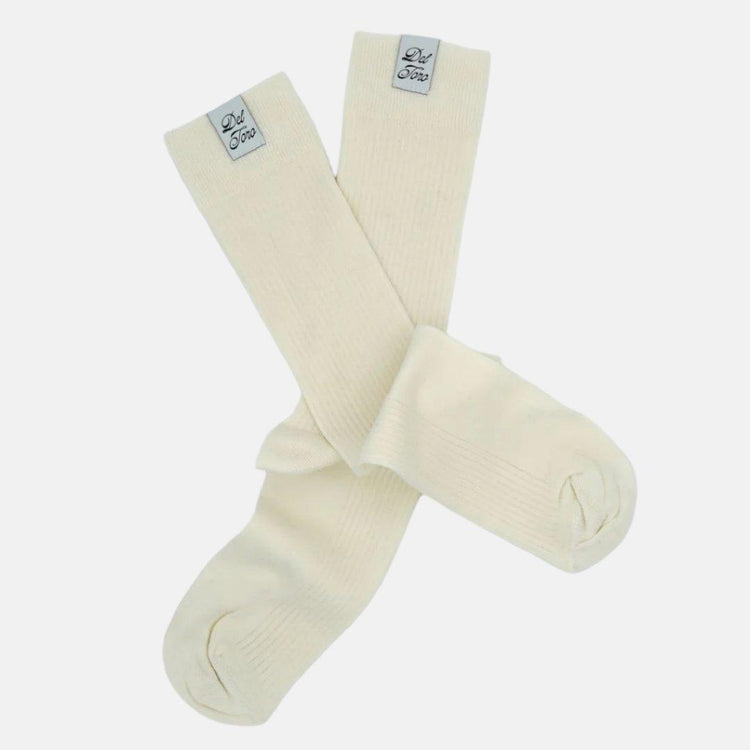 Ribbed Loop Sock - White