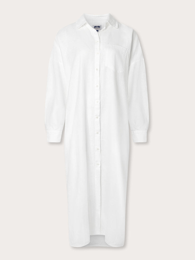 Women’s White Sapodilla Linen Shirt Dress